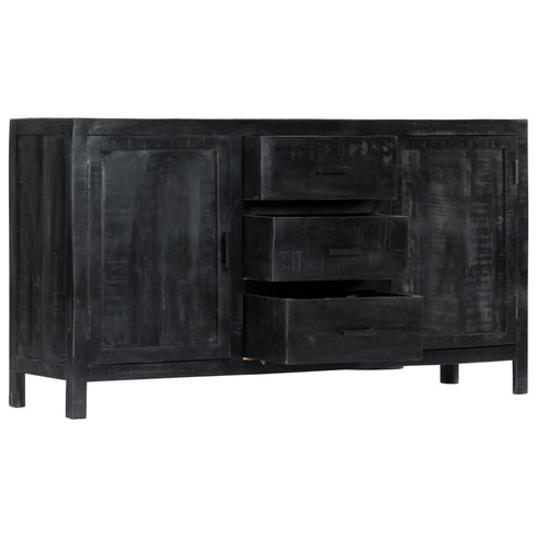 Rustika Rowe -  Sideboard Black 147x40x80 cm Solid Mango Wood